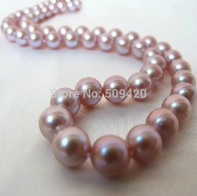 

Shipping REAL AAA+ 10-11MM SOUTH SEA PURPLE PEARL NECKLACE 18" (C0309)
