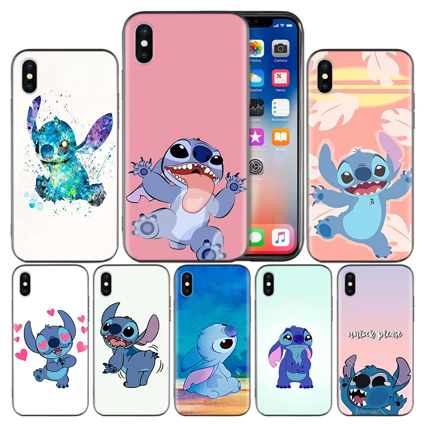

Disneys Stitch Fundas Silicone Back Case For Apple iPhone 7 8 6 6S Plus X XS MAX XR 5 5S SE 10 Ten Cover