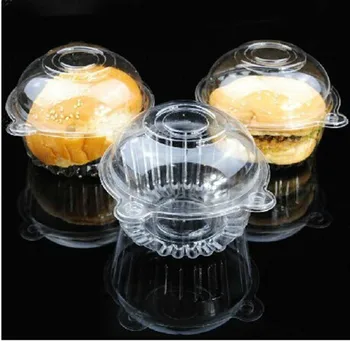 

100pcs Clear Plastic Cupcake Boxes wedding cake Decor Box Baby Shower Gift Boxes Baking Packaging Supplies
