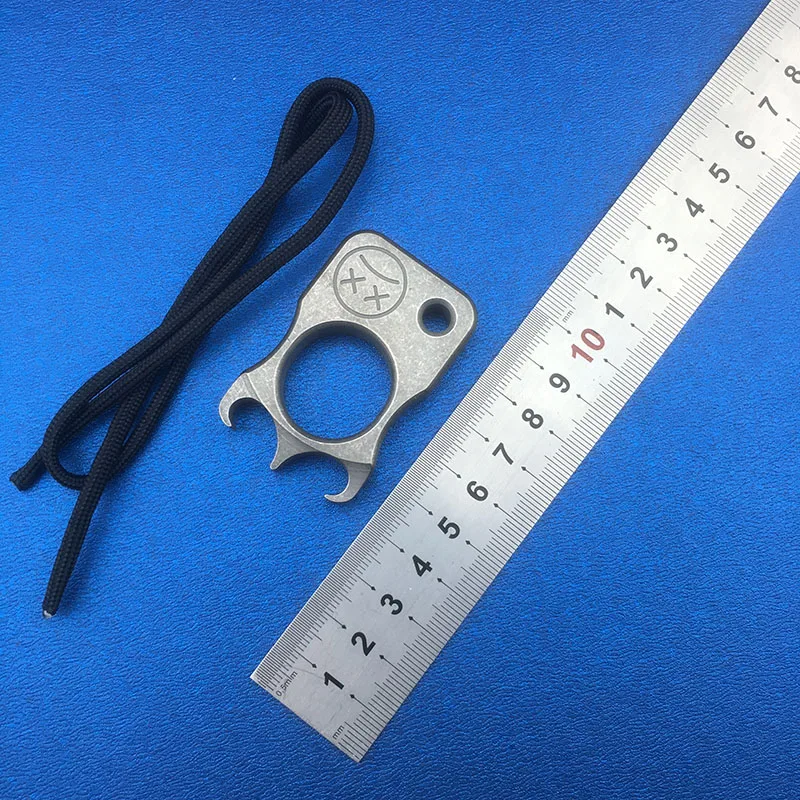 

LEMIFSHE SFK single finger ring TC4 Titanium punch daggers outdoor Buckle Survival EDC knuckles Multi tools