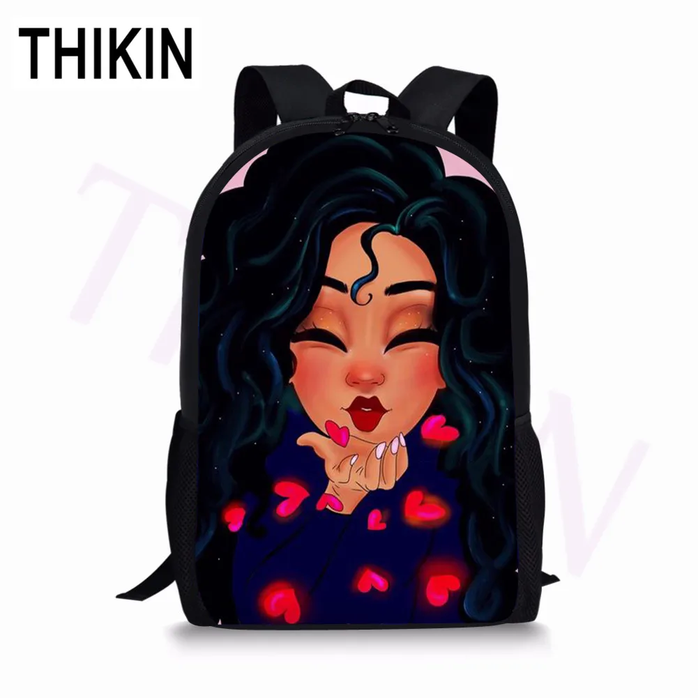 THIKIN афро Америка черное искусство девочки дети школьные сумки Back Pack учители, доктора, медсестры детские школьные сумки молодежный рюкзак - Color: as picture