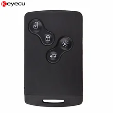 Keyecu 5PCS/lot Removable 4 Button Smart Key Card Remote Key Shell Case Fob for Renault Laguna Megane 2009-2012 with Uncut Blade