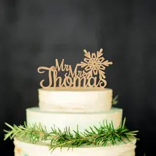 Деревянные снежинки торт Топпер заказной торт Топпер деревенский топперы на свадебный торт персонализированные Топпер