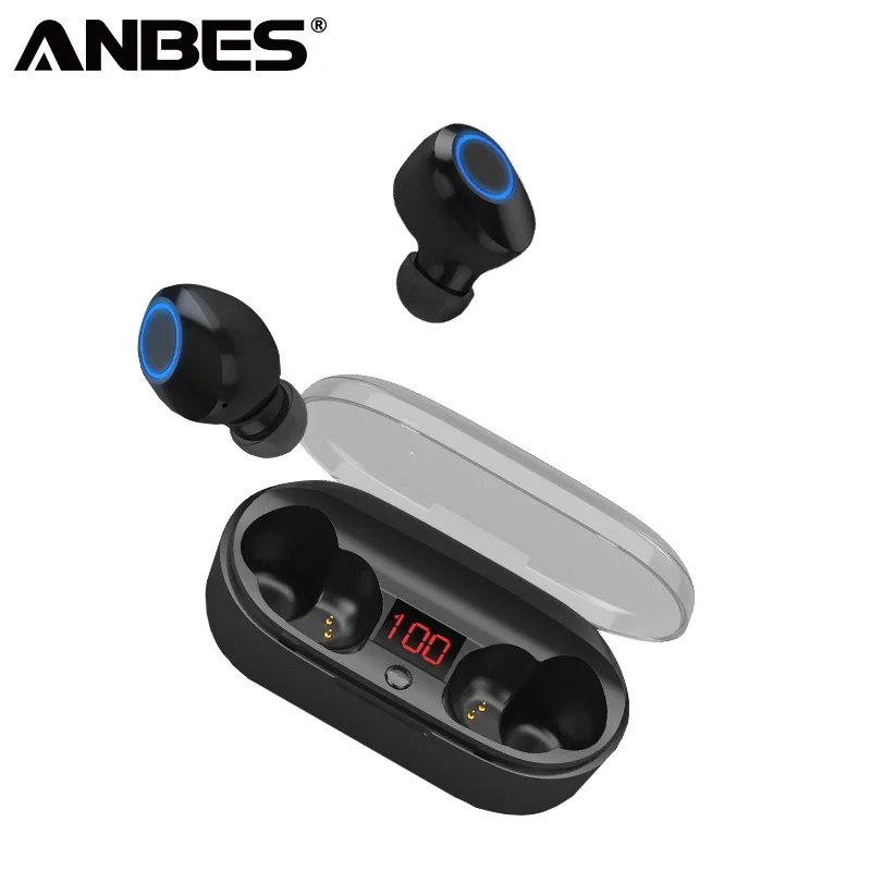 ANBES наушники вкладыши TWS Мини Bluetooth V5.0 стерео Беспроводной Бизнес гарнитура С