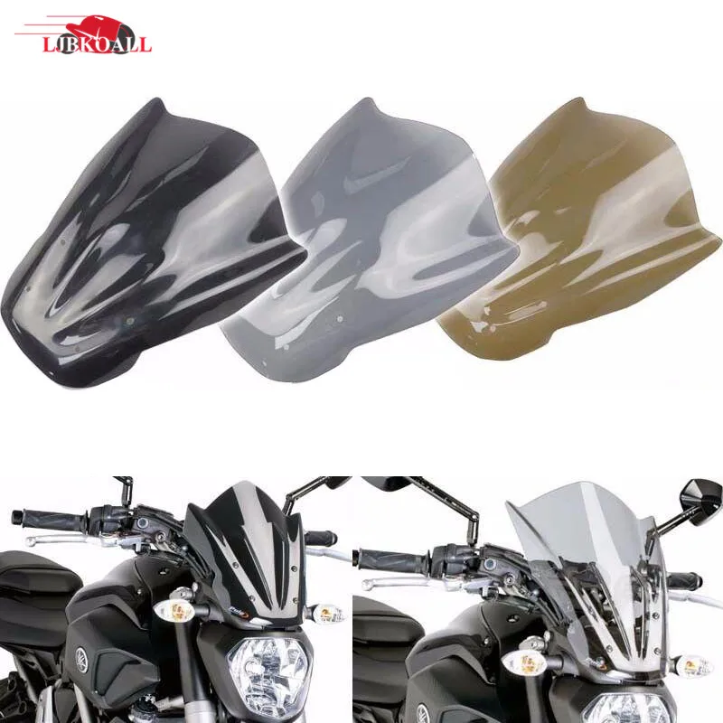 New Motorcycle Windshield Windscreen w/ Mounting Bracket for 2013 2016 Yamaha MT 07 FZ 07 2014