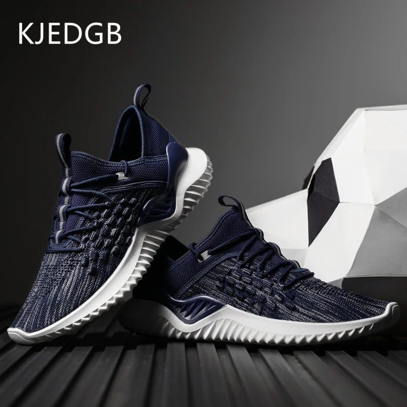 

KJEDGB New Product Design Men Sneakers Lace Up Men Casual Shoes Breathable Male Adult Tenis Light Shoes Man Comfortable Loafers