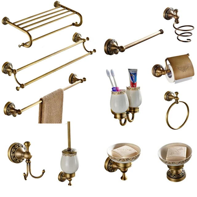 Set Accessories Bathroom Brass Antique Brass Bathroom Accessories