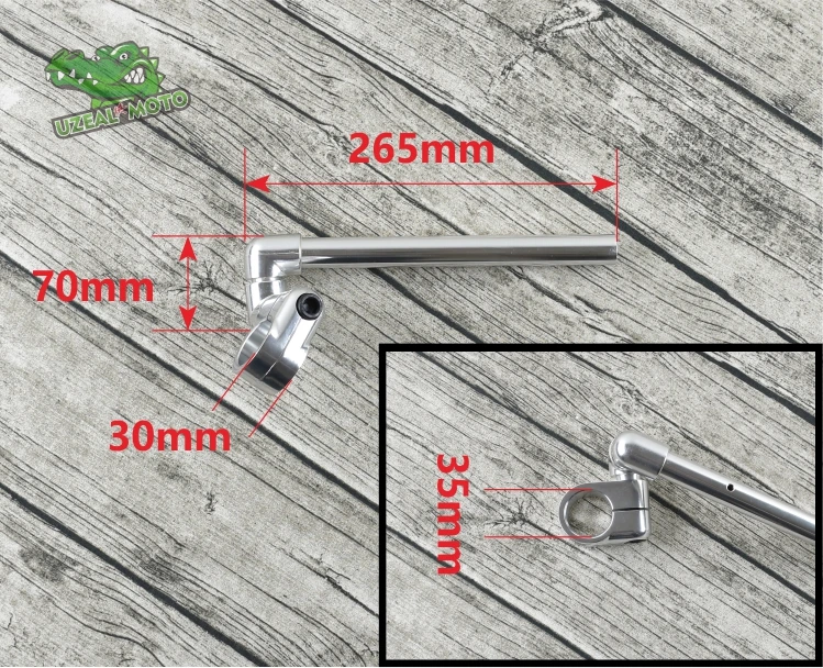 35 мм Ретро Мотоцикл универсальная Регулировка алюминиевый сплав разделенный руль Сплит Руль Кафе Гонщик клип на руль 22