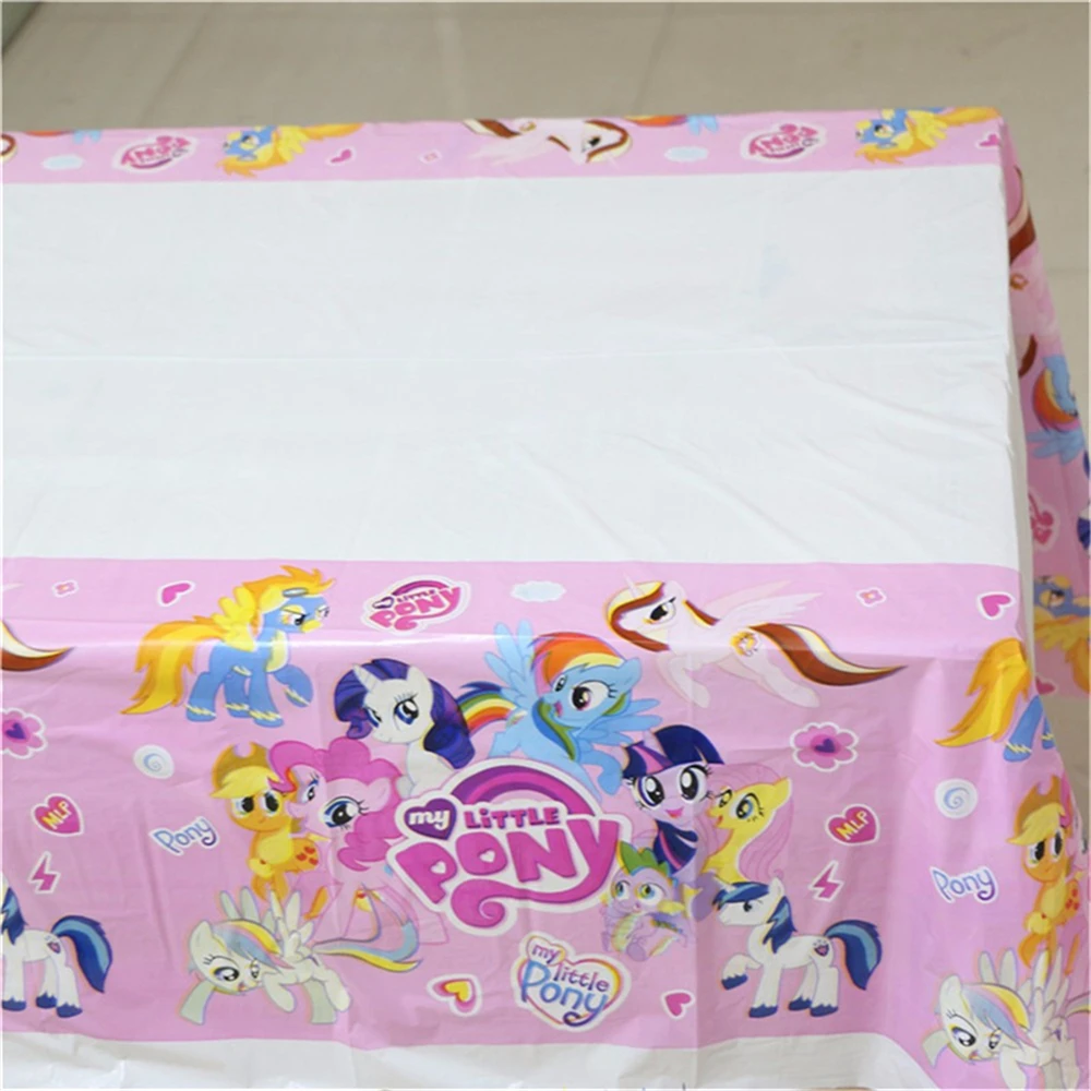

1Pcs Disposable Plastic Table Cloth Cartoon my little pony Theme Table Cover Tablecloth Kid Boy Happy Birthday Party 180*108cm