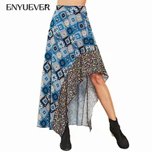 Enyuever/Женская юбка с высокой талией; модная Осенняя коллекция года; повседневные Необычные винтажные вечерние юбки в стиле Харадзюку с цветочным принтом