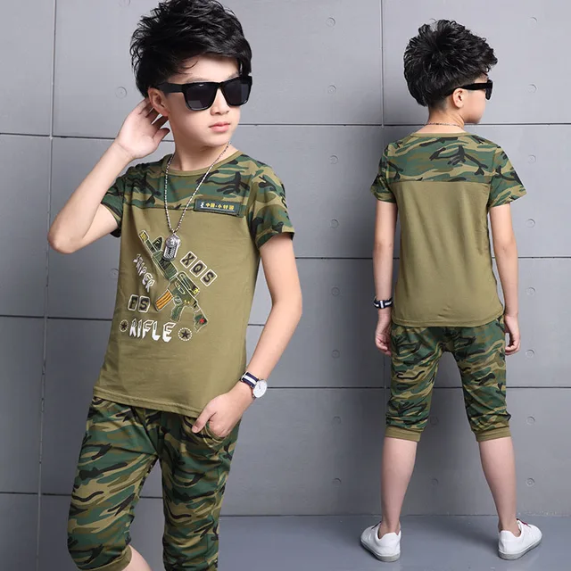 Summer Children Boy Clothes 2018 New Sets Kids 2pcs Short Sleeves T