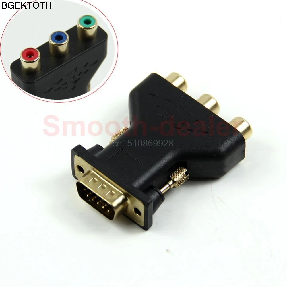 

Adapter Connect 15 Pin VGA Male to 3 RCA Female M/F Adapter Connecter Converter Black M126 hot sale