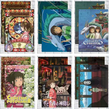 

Hayao Miyazaki Spirited Away /kraft paper/Wall stickers/cafe bar poster/Retro Poster/decorative painting