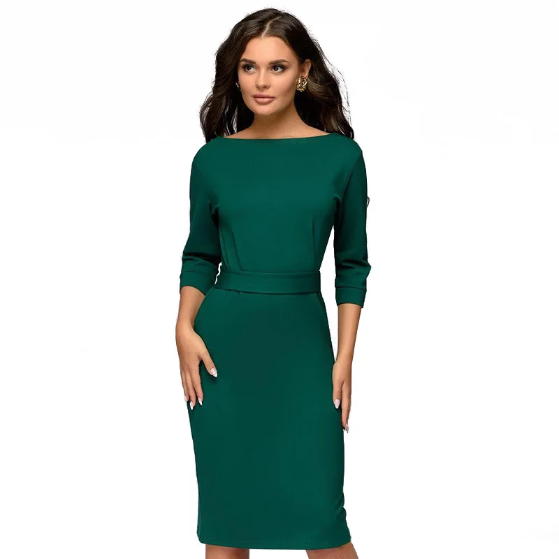 Lguc. H Бандажное платье для женщин, офисное платье миди, фиолетовое, зеленое, женские платья, женские платья, весенняя, осенняя одежда XXL
