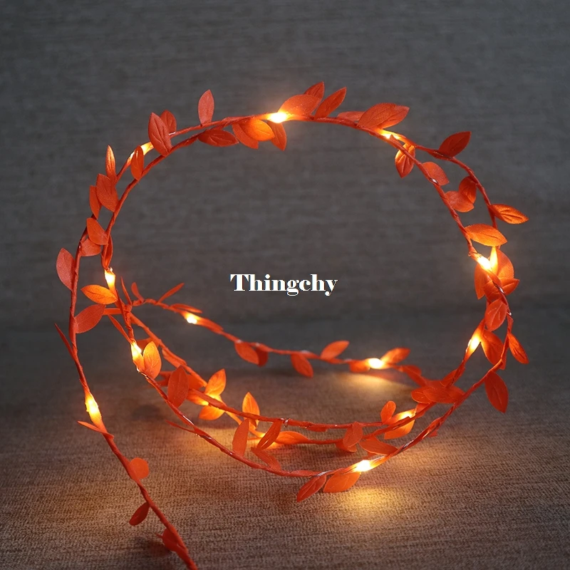 Pequenas Folhas Guirlanda Luz Fio de Cobre Levou Bateria Luzes da Corda para o Casamento de Fadas Floresta Mesa de Natal Partido Home Decoração 12 High Quality battery led wire