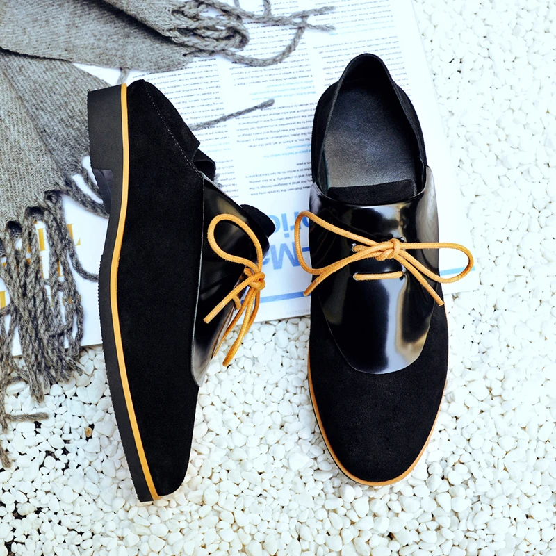 2017 Новая Мода досуг Lace_up Натуральная Кожа Круглый Toe женская Обувь Женские Насосы