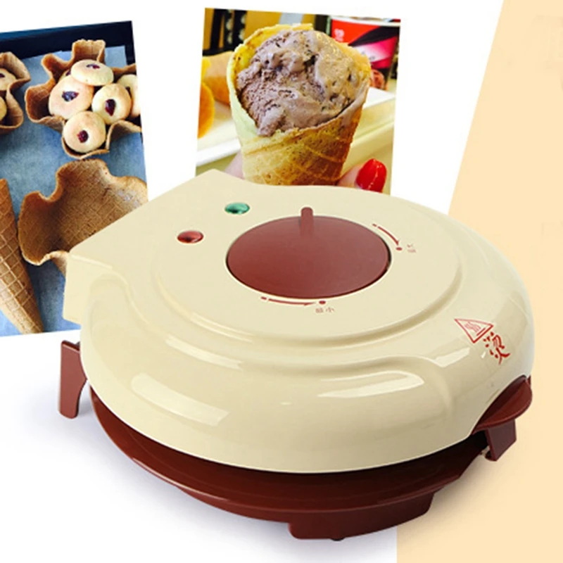 Electric Egg Roll Maker Crispy Omelet Mold Crepe Baking Pan Waffle Pancake Bakeware Ice Cream Cone Machine Pie Frying Grill Eu