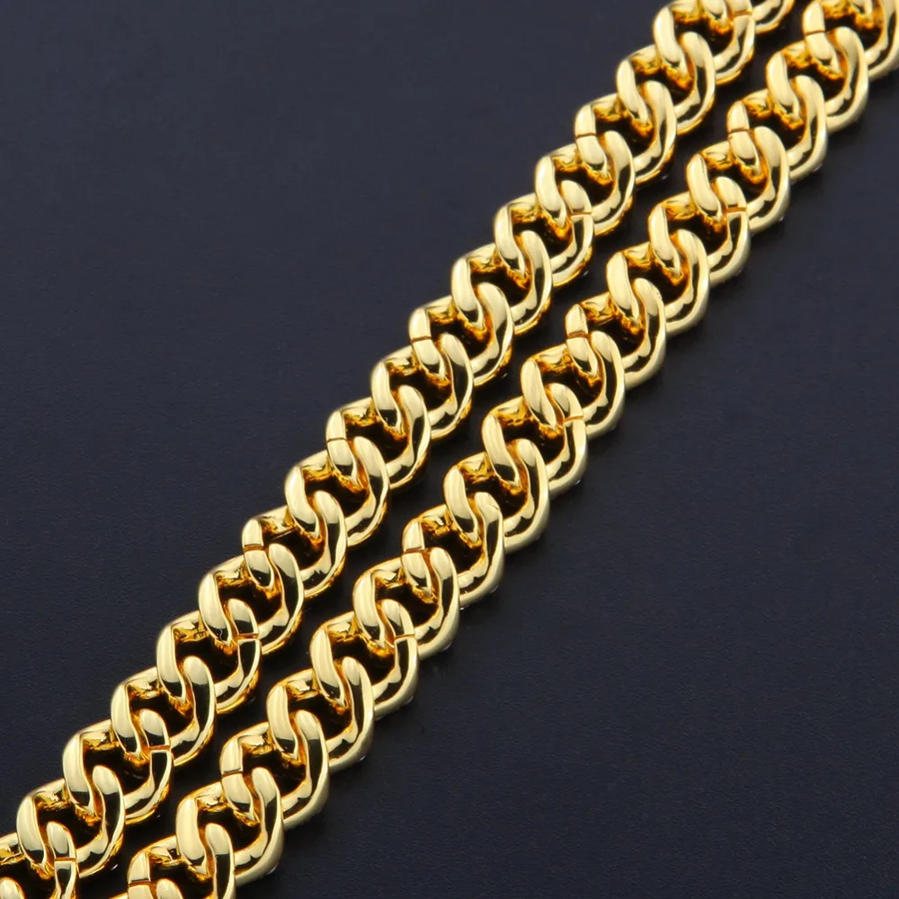 THE BLING KING 9mm Micro Pave Iced CZ Cuban Link Necklaces Chains Gold Color Luxury Bling Bling Jewelry Fashion Hiphop For Men