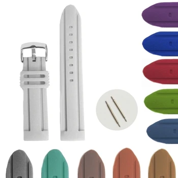 

24mm White Color Silicone Jelly Rubber Ladies Men Watch Band Straps WB1072B24JB