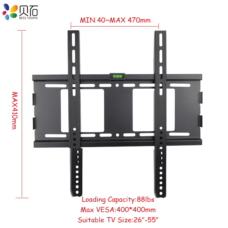 Universal 40KG TV Wall Mount Bracket Fixed Flat Panel TV Frame for 26-55 Inch LCD LED Monitor Flat Panel TV Stand Holder Universal 40KG TV Wall Mount Bracket Fixed Flat Panel TV Frame for 26-55 Inch LCD LED Monitor Flat Panel TV Stand Holder