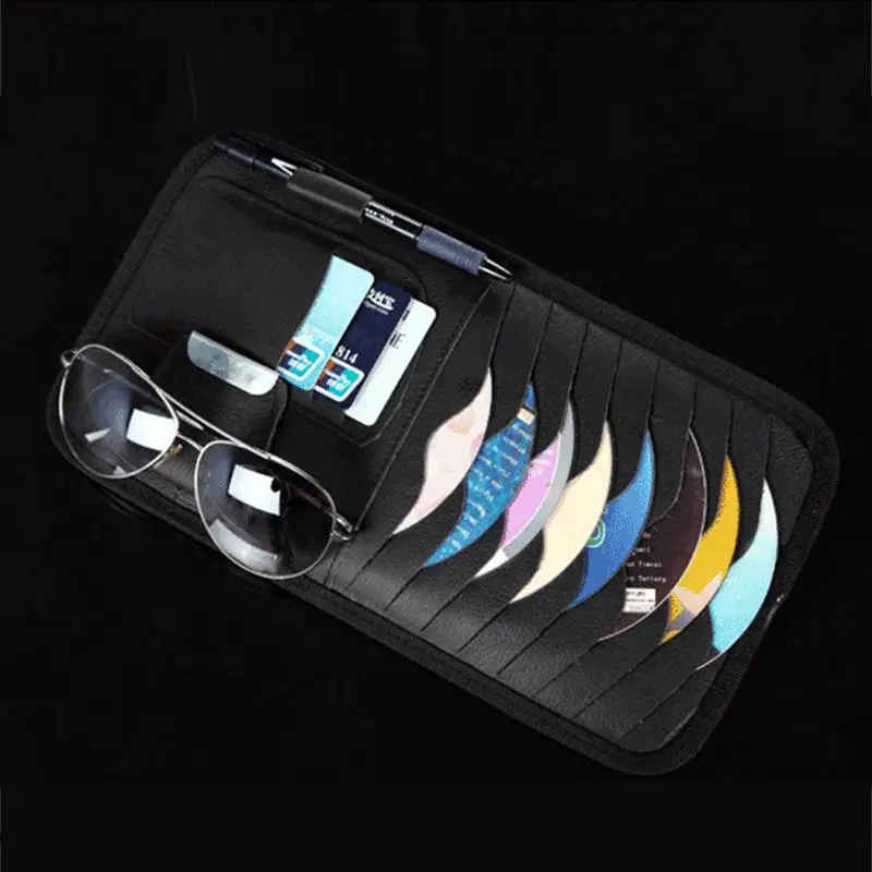 Автомобильный солнцезащитный козырек для CD карт, держатель для очков, многофункциональные автомобильные аксессуары для интерьера, держатель CD для телефона, подвесная сумка