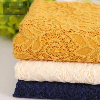 

Lace fabric Knitted jacquard stretch women's lace fabrics width150cm(128GSM)