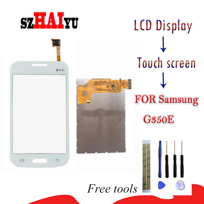 SZHAIYU LCD Display + Front Touch Screen Digitizer Glass Panel for Samsung Plus SM-G350E G350E Sticker and Tools | Мобильные