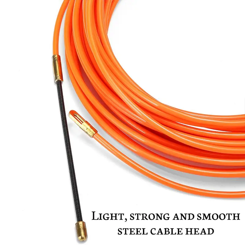 4 мм 5 м до 40 м оранжевый направляющее устройство нейлон электрический кабель толкатели канал змея роддер рыба клейкие ленты провода