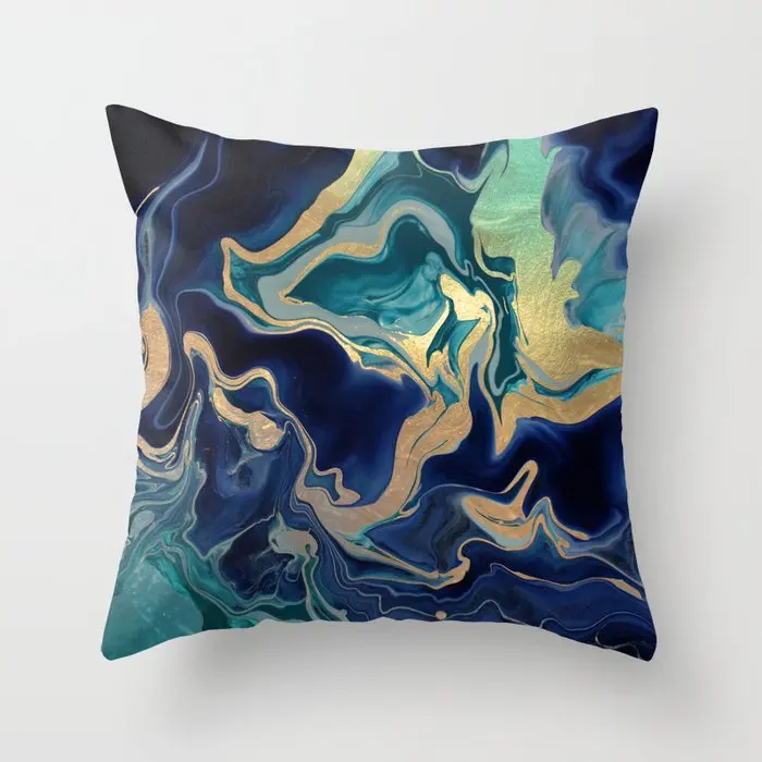 dramaqueen-gold-indigo-marble-pillows