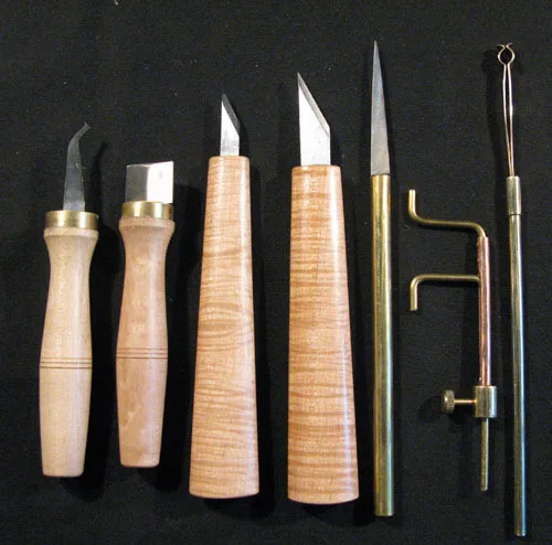 

7pcs various Violin tools,sound post tools,bridges cutter, F hole knife, groove knife