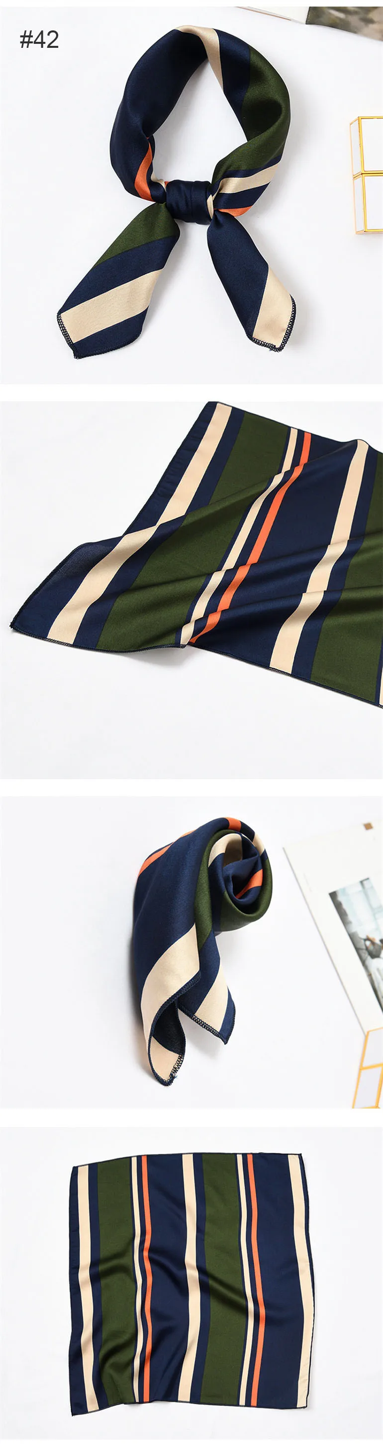 50x50 см, женский шарф, летний модный шейный платок, воздушный шарф, квадратные шарфы для женщин, атласный шелковый шарф, повязка на голову, шейный галстук