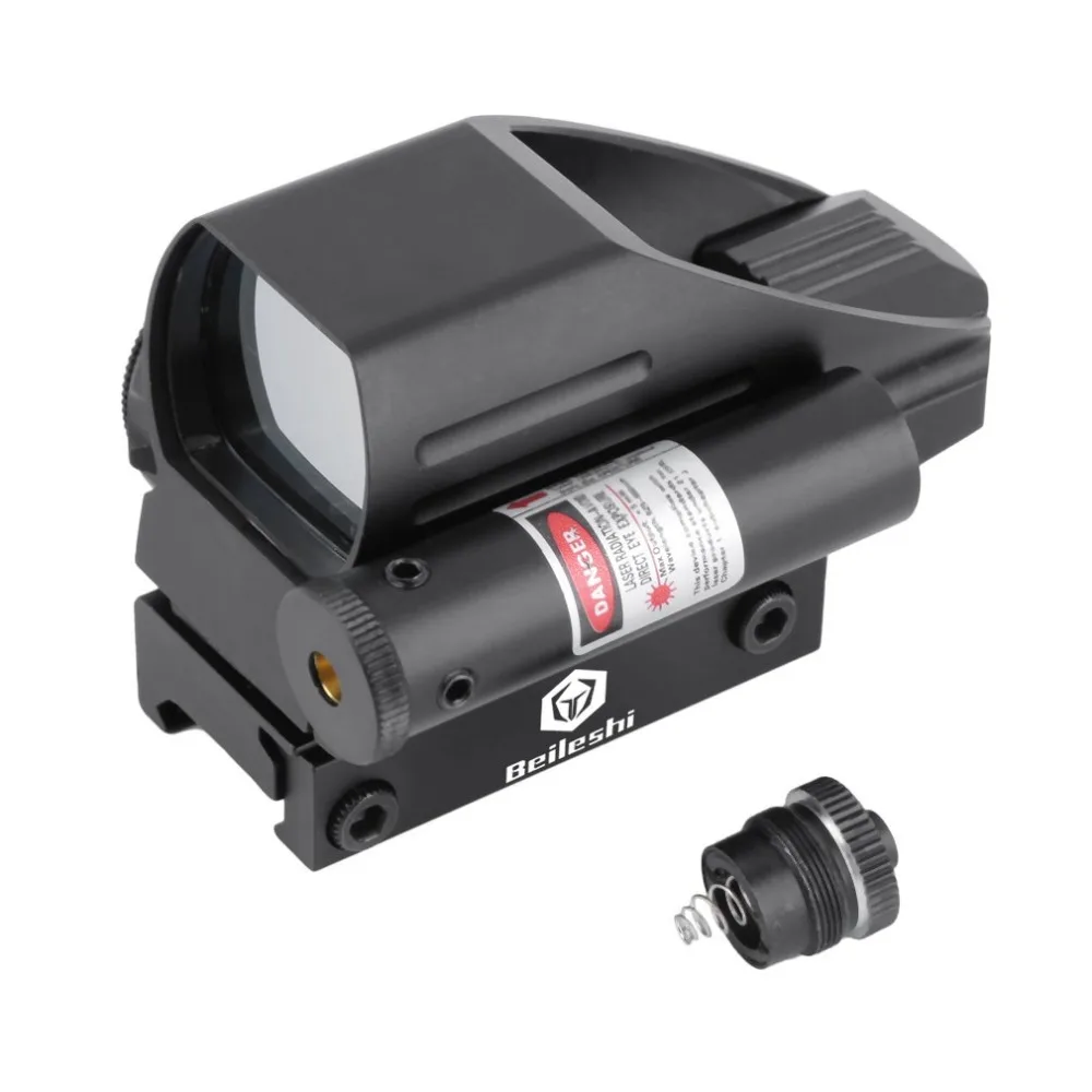 

OUTAD Waterproof Tactical Hunting Holographic Reflex Red / Green Dot Scope 4 Reticle & Red Laser Sight drop shipping