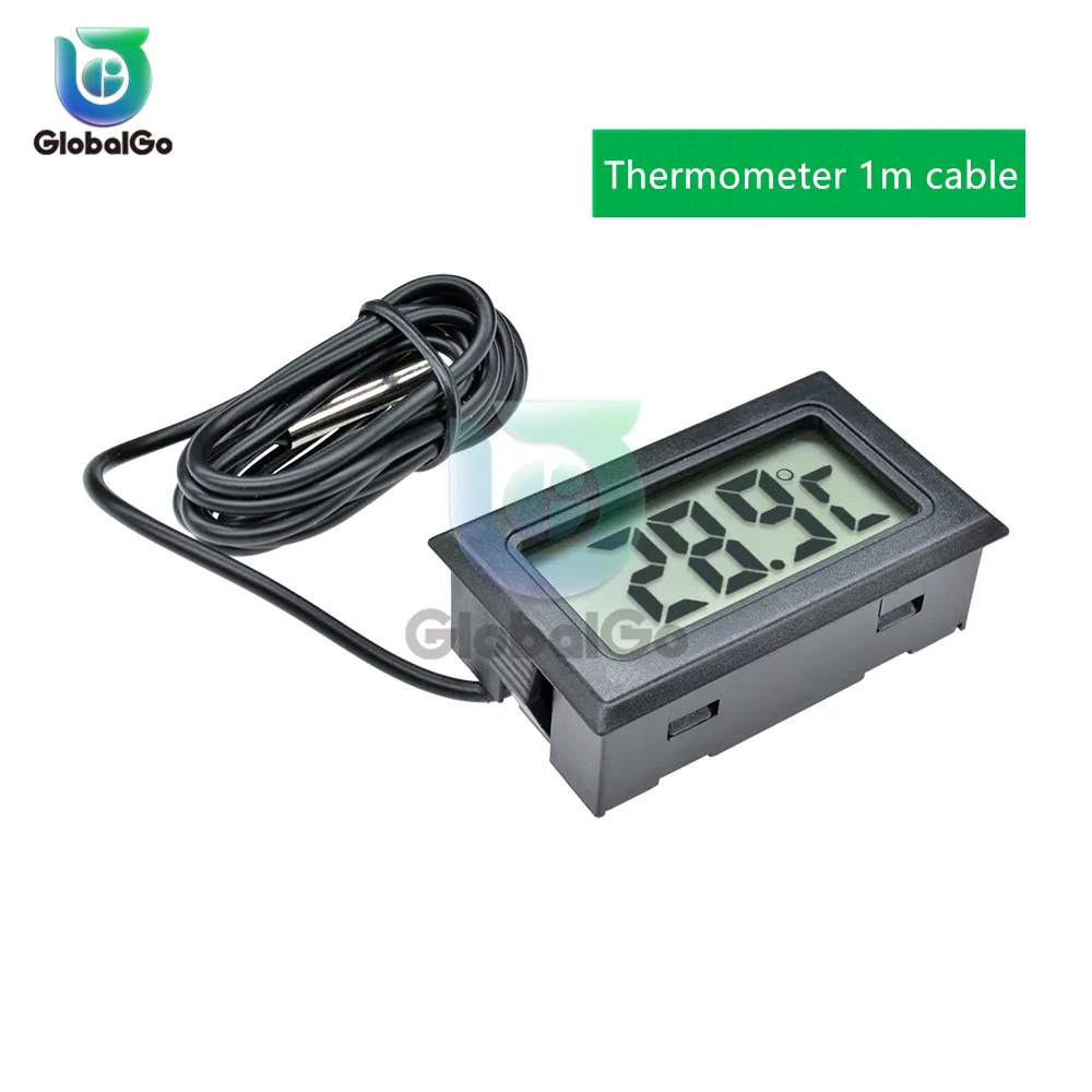 Цифровой термометр с ЖК-дисплеем, датчик температуры, измеритель температуры, термостат, регулятор температуры, контроллер 1 м, 2 м, кабель, зонд, TPM-10, FY-10