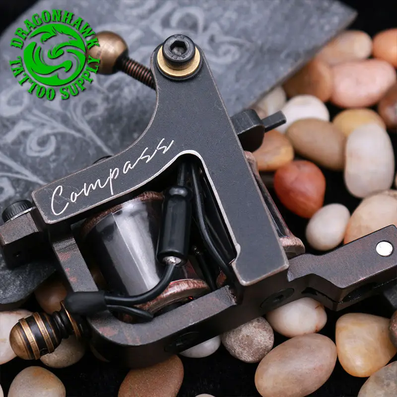 New Arrive Compass Tattoo Machine Liner Shader Steel Frame Copper Coils Tattoo Gun