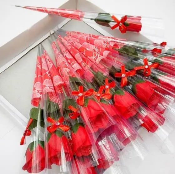 4pcs/set Rose Soap Flowers Romantic Wedding Favor Artificial flower