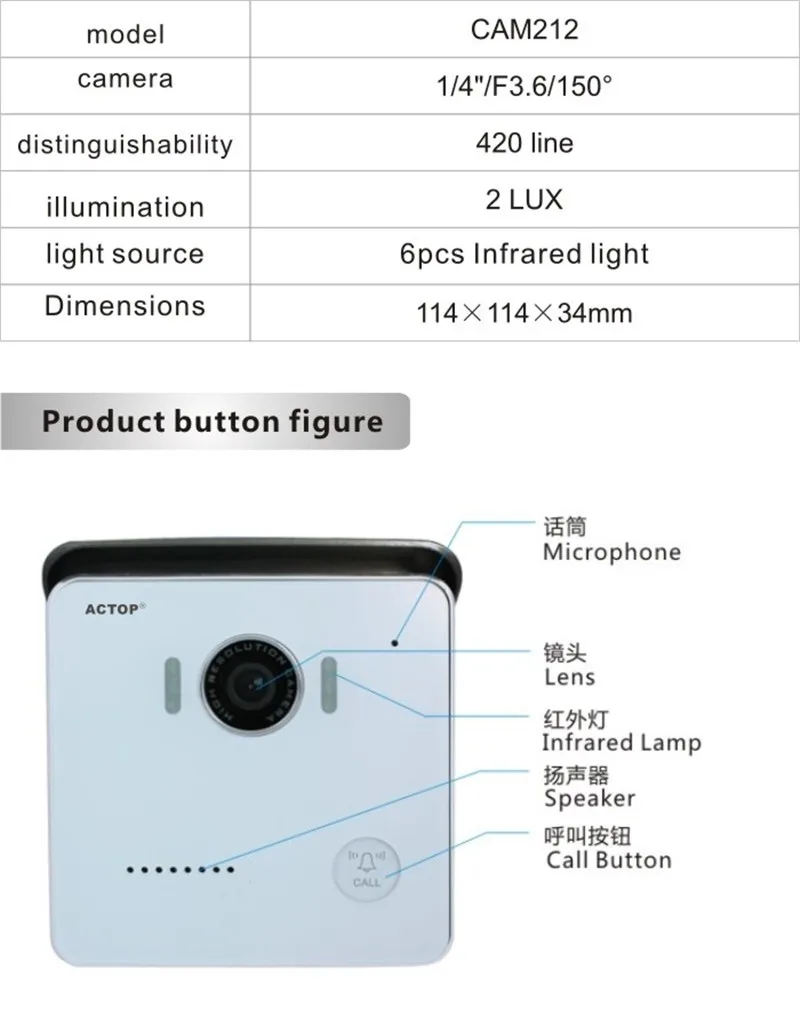 Smarthome 1V1 проводной домофон Системы один к одному видео Дверные звонки 7 дюймов Экран дисплея 6 ИК огни видеомонитор оптовая продажа d171b