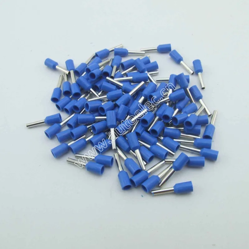 100 шт. E0506 AWG#22 наконечник Медный Конец шнура VE0506 изолированные трубки клеммы 0.5mm2 кабельный провод клеммы 6 мм Длина - Цвет: E0506-Blue