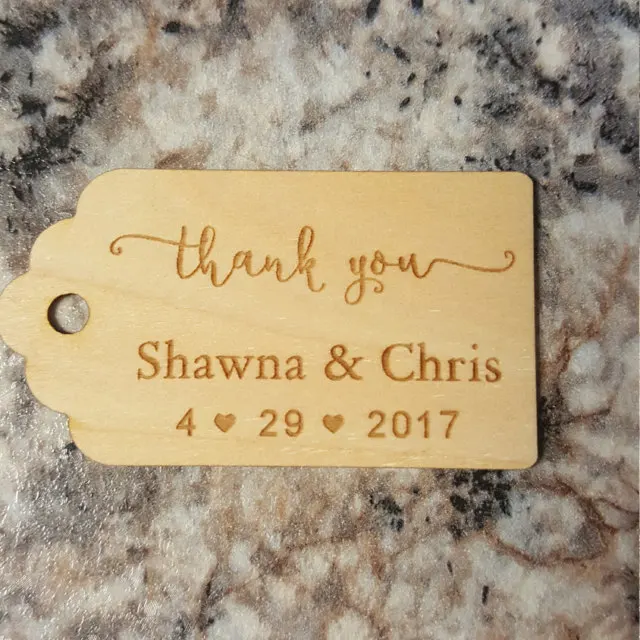 Custom Wooden Thank You Tag Rustic Wedding Favor Tags Rustic Wedding Favor Tags