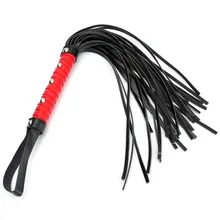 Erotic Toys Sexy Whip Black Lash Red Handle For Adult Game PU Leather Flirt Toys Sex Toy Mask Products Clamps Couple Role-play