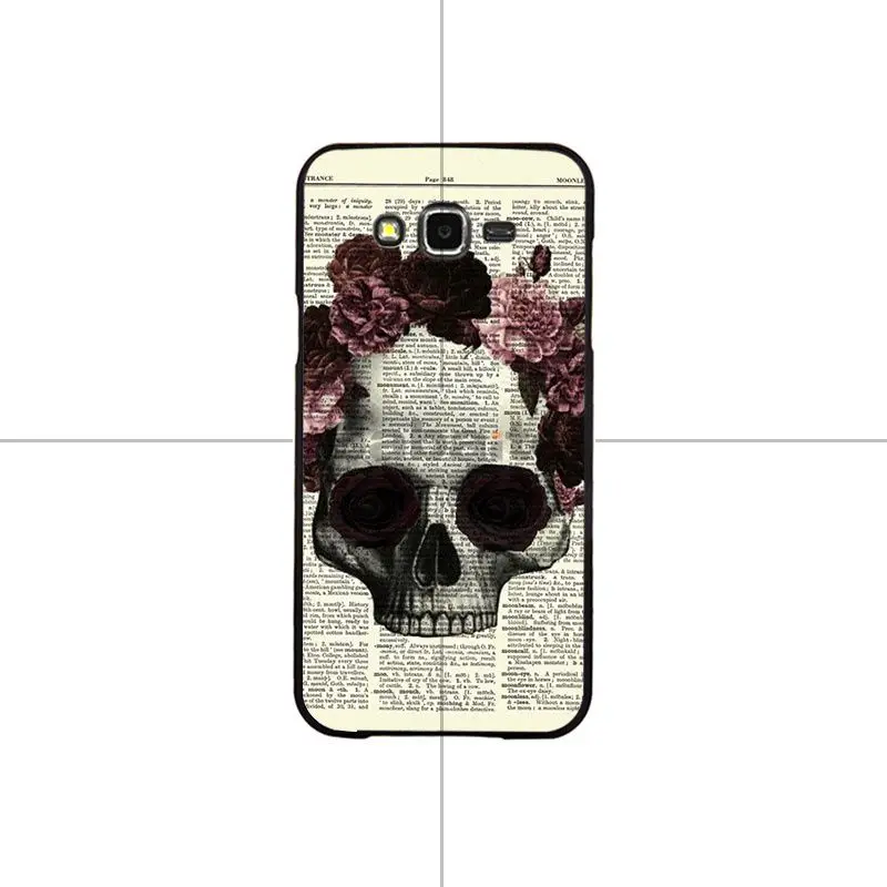 Dark fairy art human skull book page newly pattern