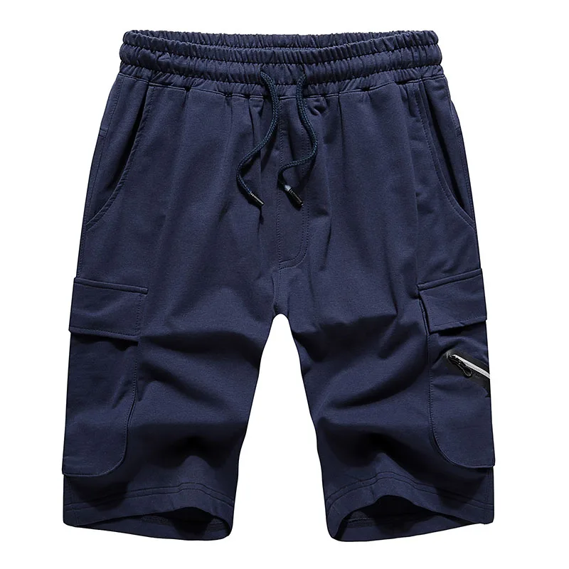 Dark Blue DK17 Повседневные х/б мужские шорты дышащие модные шорты мужские однотонные шорты летние мужские Брендовые спортивные залы тренировка одежда - Цвет: Dark Blue DK17