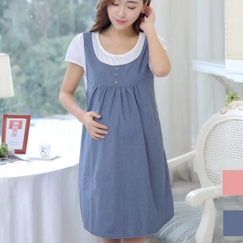 

Maternity Clothing Summer Women Short Sleeve Patchwork Casual Dress Clothes for Pregnant Women Pregnancy Clothing Plus Size