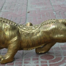 USPS в США S2147 2" Китайский Латунь Народная животное богатство Фэншуй Зодиак Год Тигра скульптура Статуя