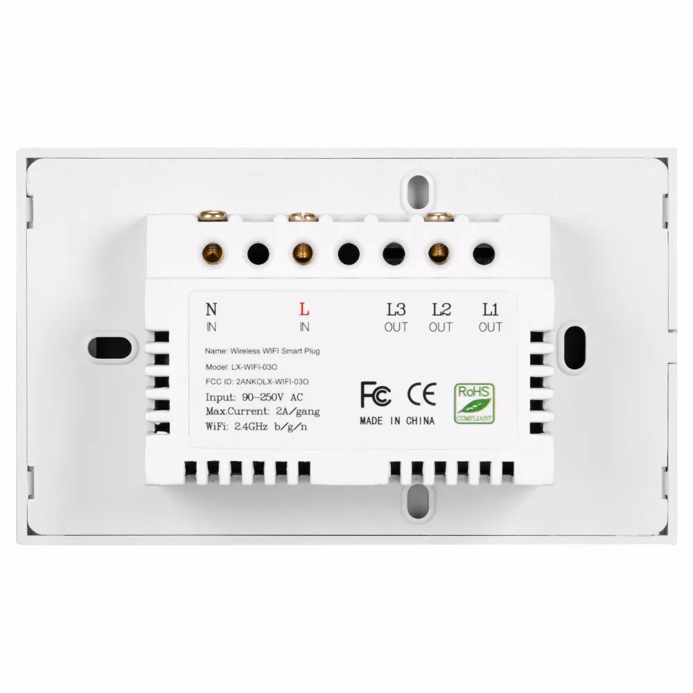 ewelink app US 3 gang wall light wifi switch,touch control panel,wifi remote control via smart phone,work with Alexa Google Home-5