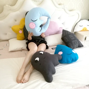 

Candy colored cotton cloth car home sofa decoration moon plush toys childrens room star pillow cushion pillow