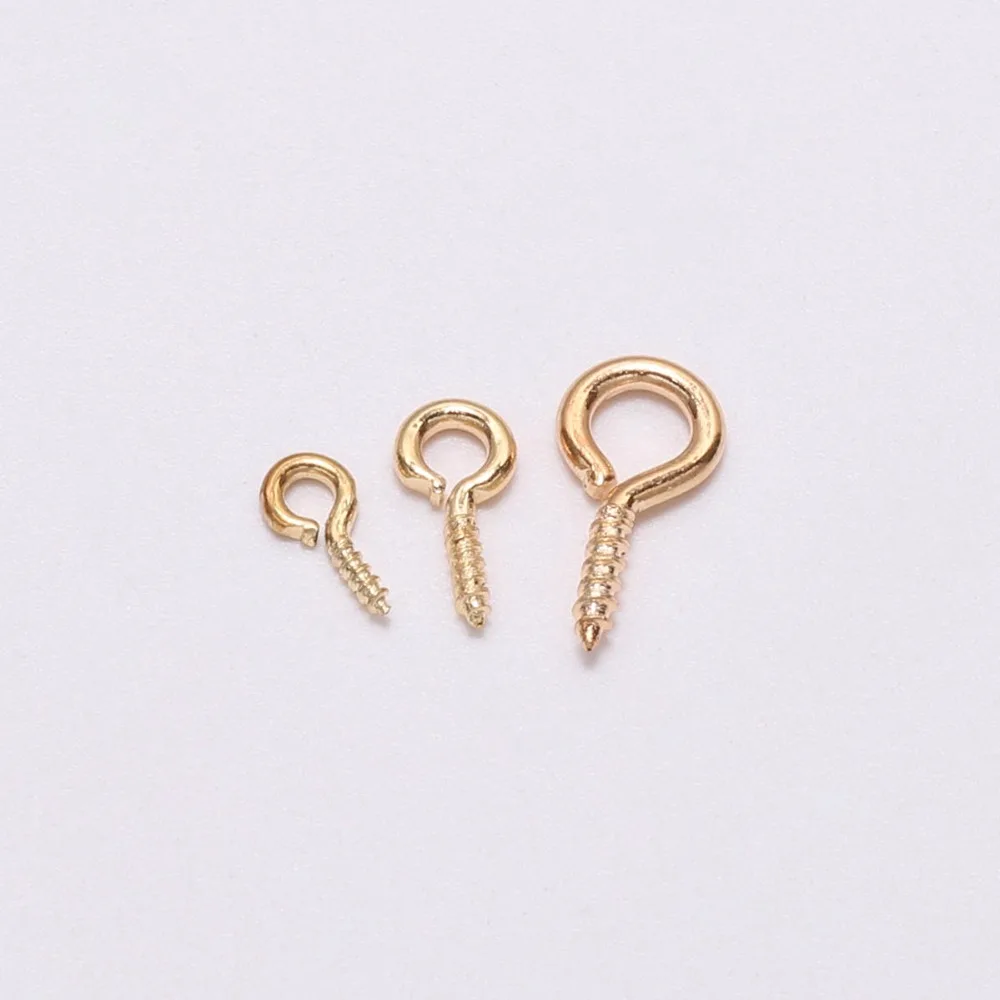 100-200pcs Small Tiny Mini Eye Pins Eyepins Hooks Eyelets Screw Threaded Gold Clasps Hooks Jewelry Findings For Making DIY