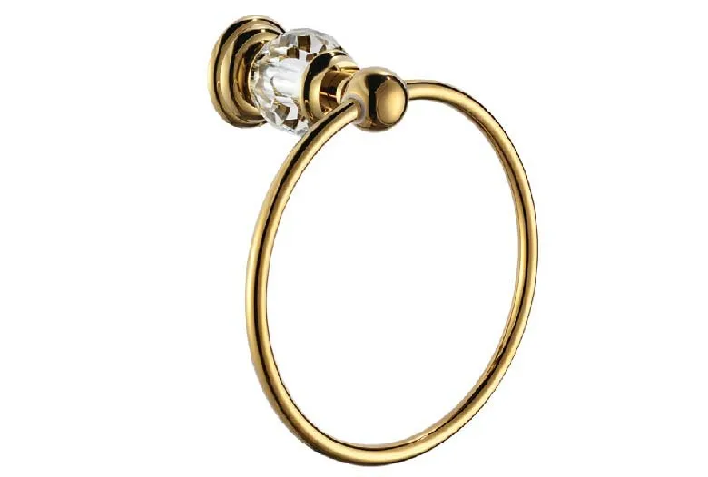Luxury crystal gold plated towel bath towel towel ring ring hand towel