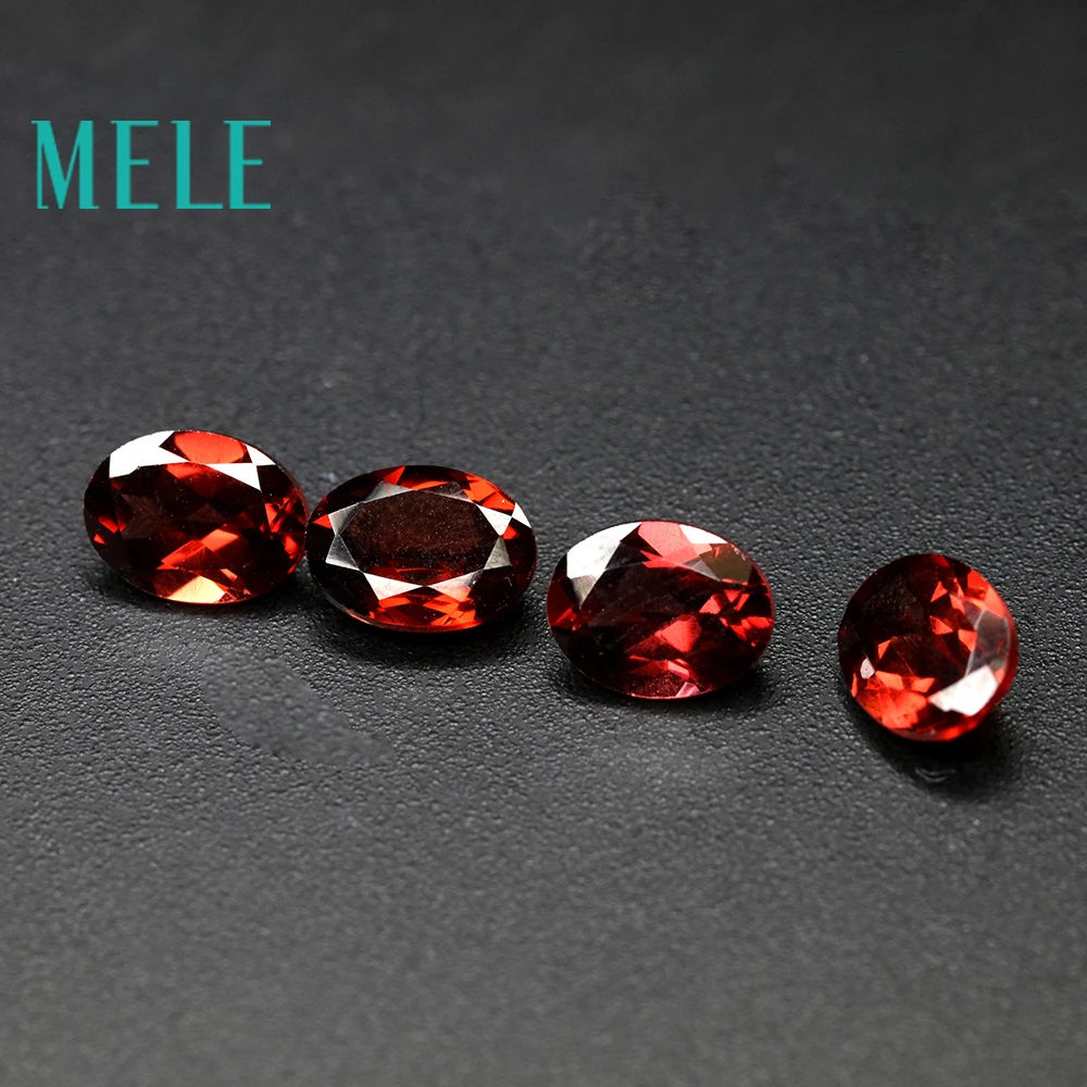 Natural red garnet loose stone in oval shape6mm*8mm 1p , good cutting and good fire , best choice for jewelry design