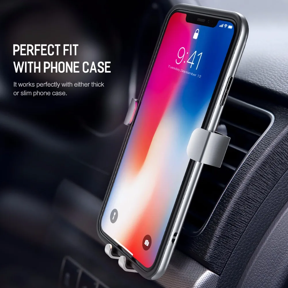 ROCK Gravity Air Vent держатель для iPhone X XS MAX, автомобильный держатель для телефона, автомобильный держатель для мобильного телефона, подставка для samsung