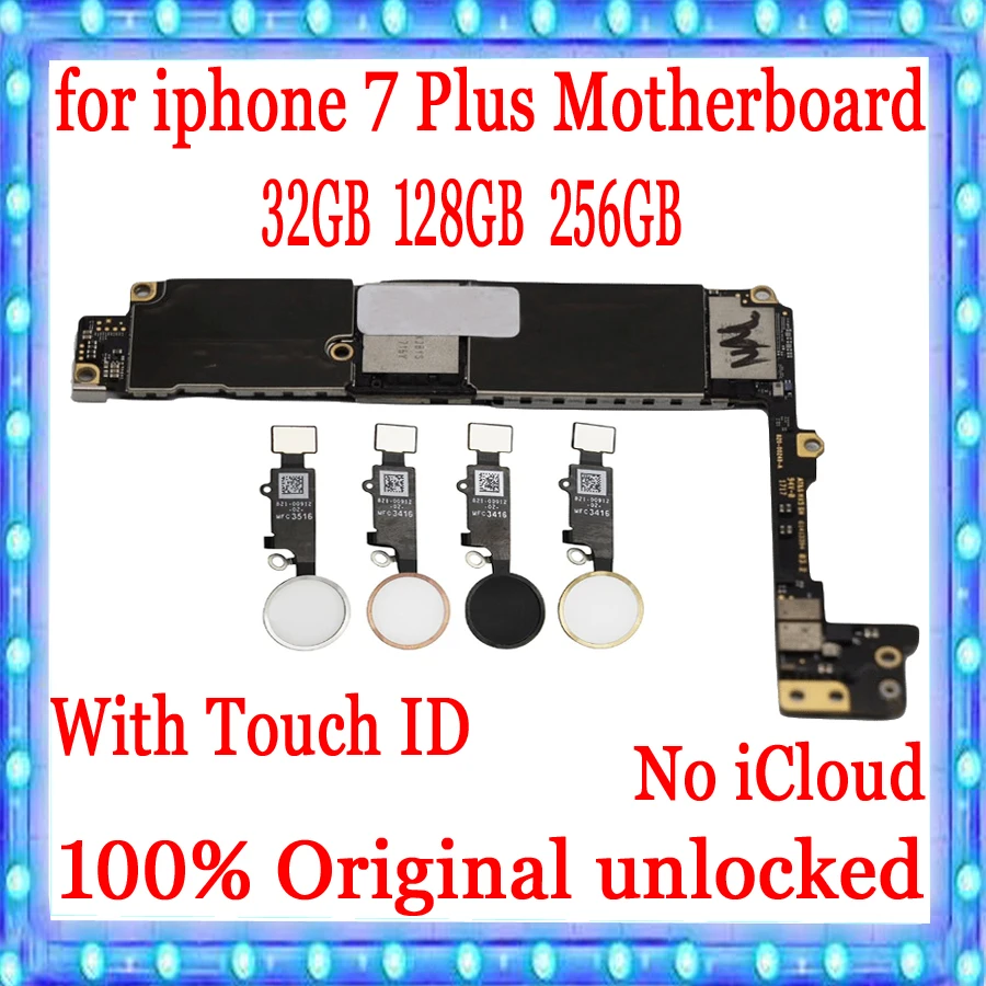 

For iPhone 7 Pluus 5.5 inch Motherboard Unlock Mainboard With Touch ID/Without Touch ID Full Function 100% Original Logic Board